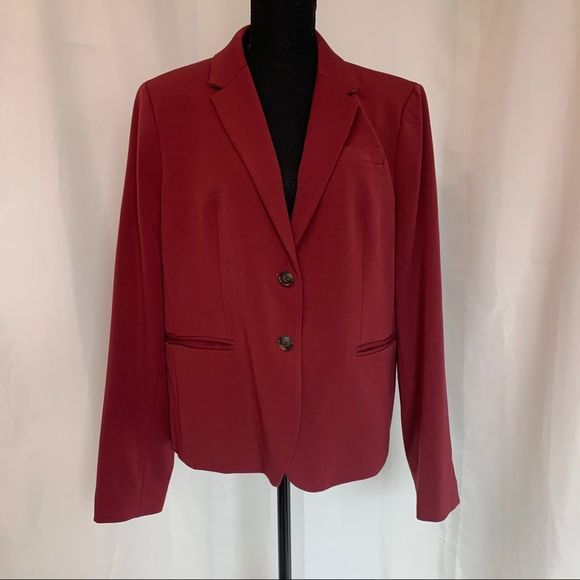 J Crew Schoolboy Jacket Blazer Two Button Lined Notch Lapel Maroon Burgundy Red - Picture 5 of 13